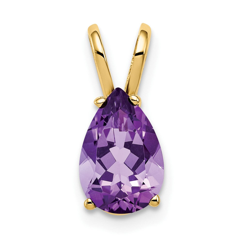 14k 9x6mm Pear Amethyst pendant (0.36 grams)