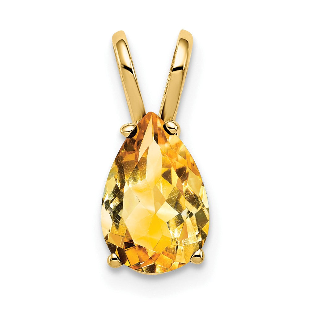 14k 9x6mm Pear Citrine pendant (0.36 grams)