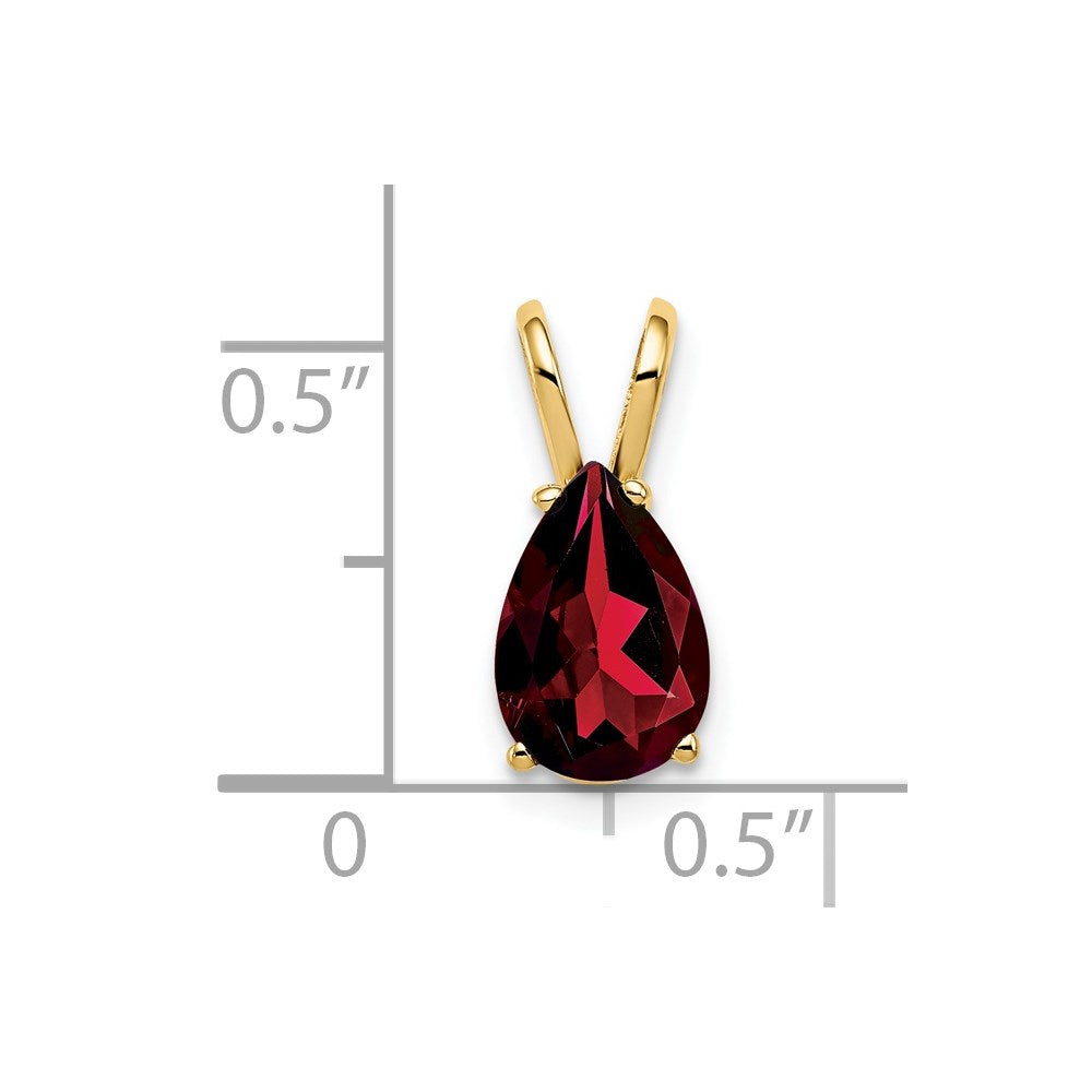 14k 9x6mm Pear Garnet pendant (0.36 grams)