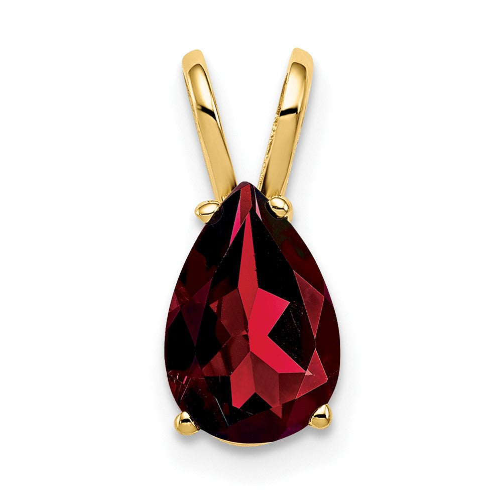 14k 9x6mm Pear Garnet pendant (0.36 grams)