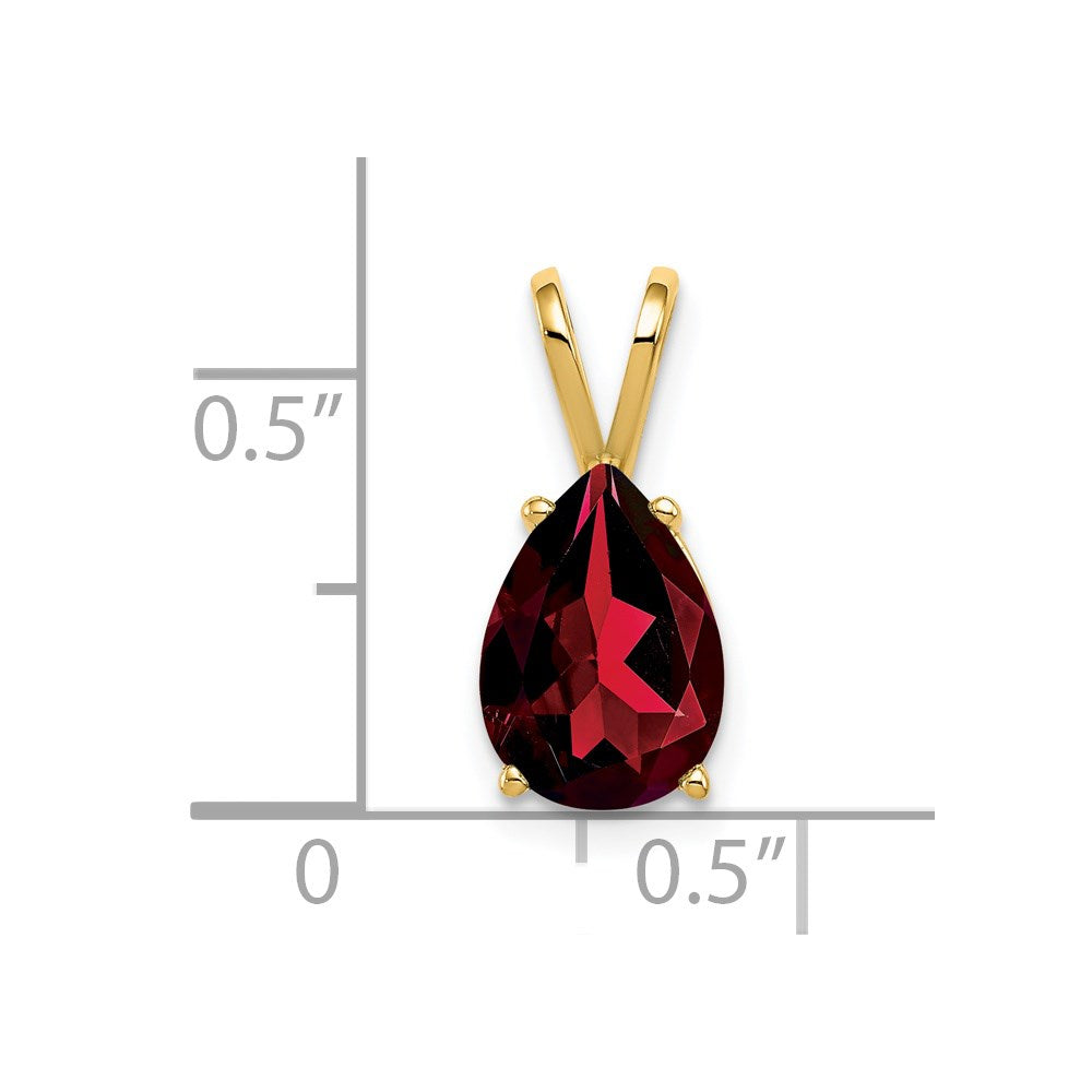 14k 10x7mm Pear Garnet pendant (0.45 grams)
