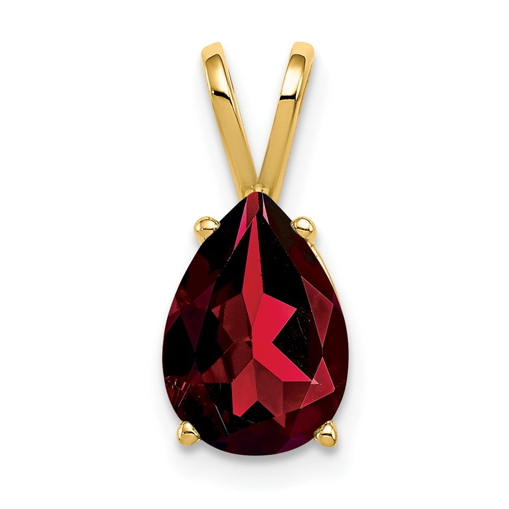 14k 10x7mm Pear Garnet pendant (0.45 grams)