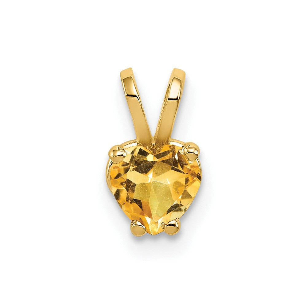 14k 5mm Heart Citrine pendant (0.28 grams)
