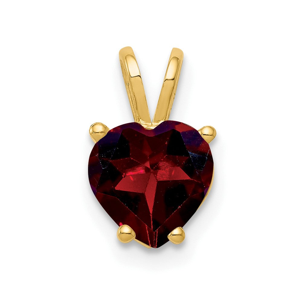 14k 7mm Heart Garnet pendant (0.44 grams)