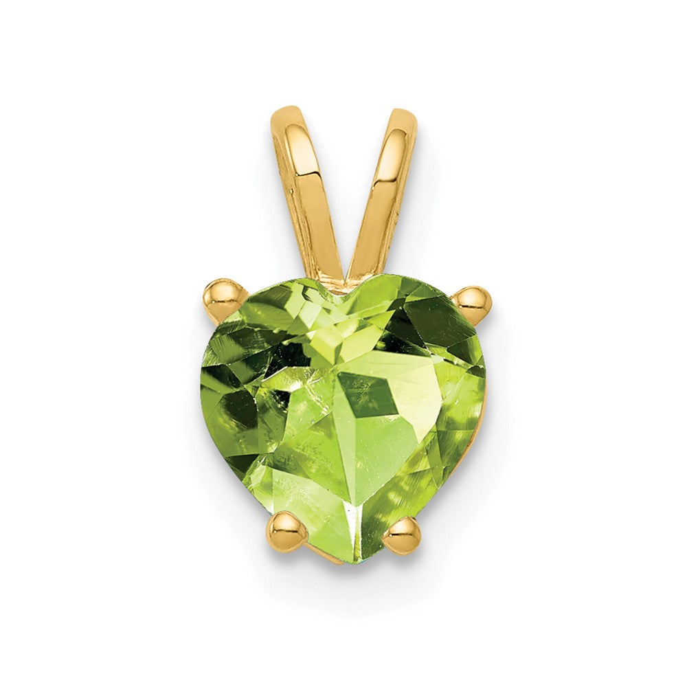 14k 7mm Heart Peridot pendant (0.44 grams)