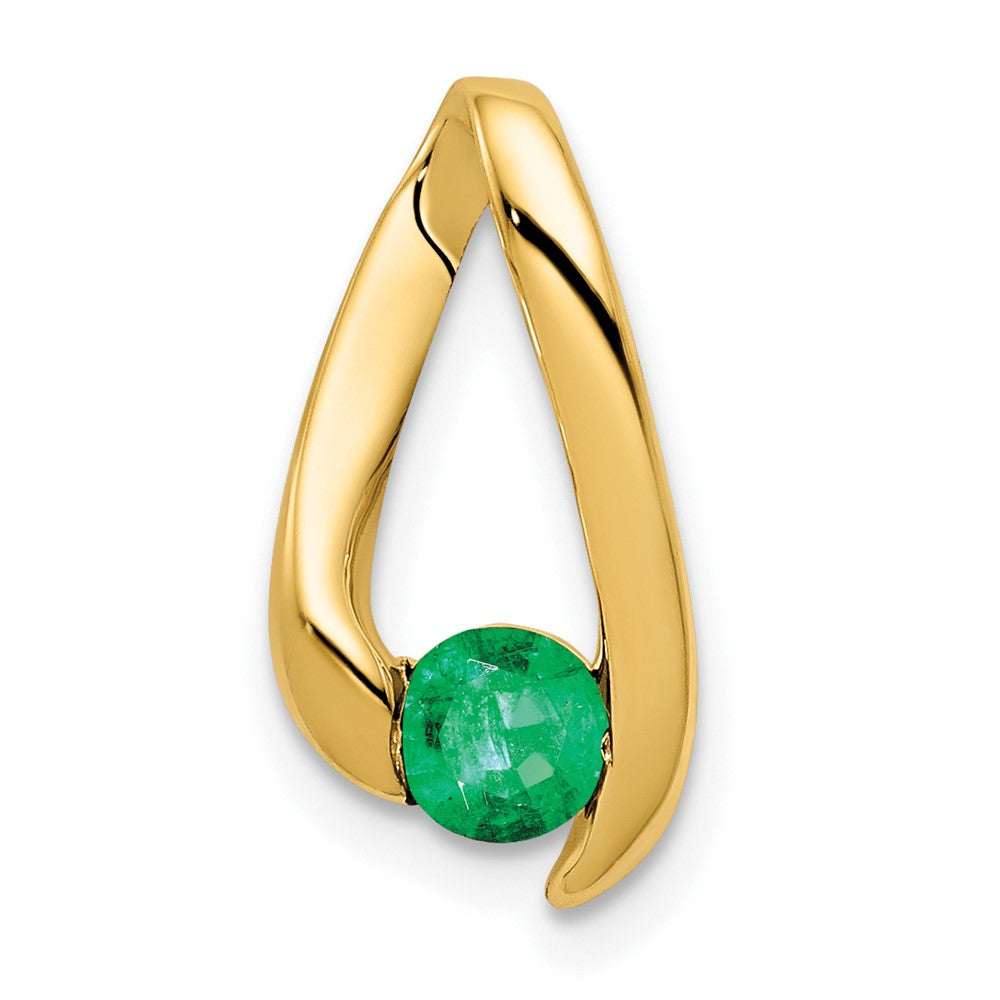 14k 4mm Emerald pendant (0.93 grams)