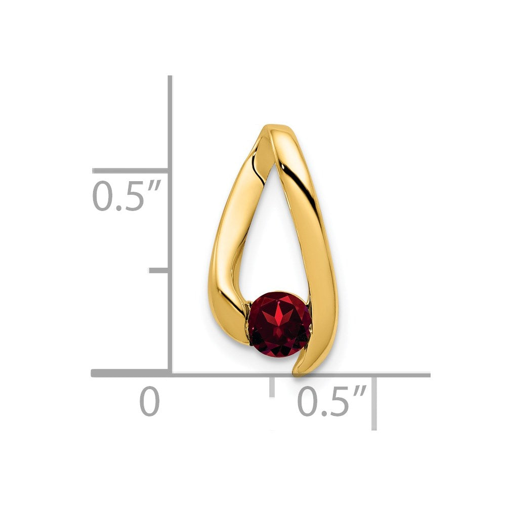 14k 4mm Garnet pendant (0.93 grams)