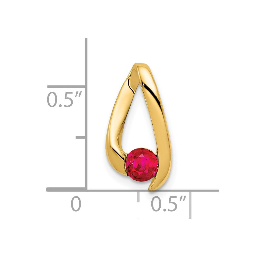 14k 4mm Ruby Pendant (0.93 grams)