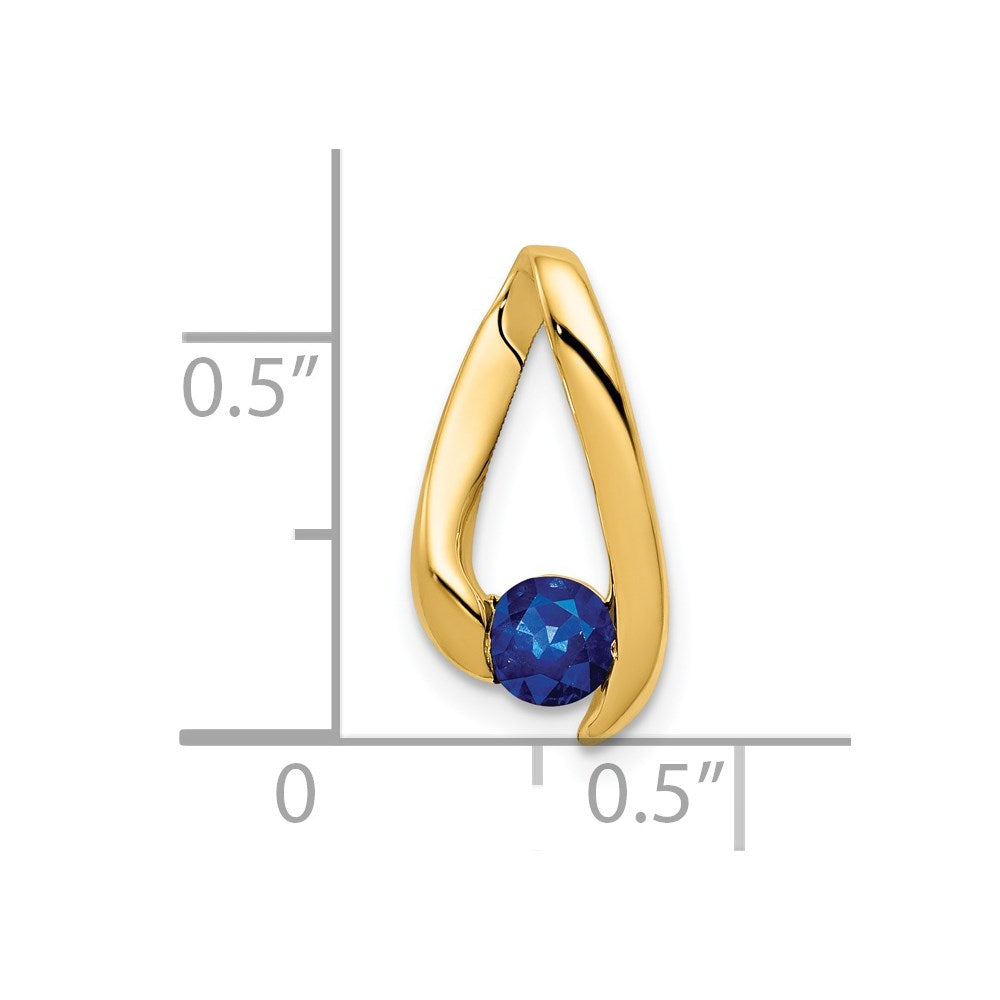 14k 4mm Sapphire pendant (0.93 grams)