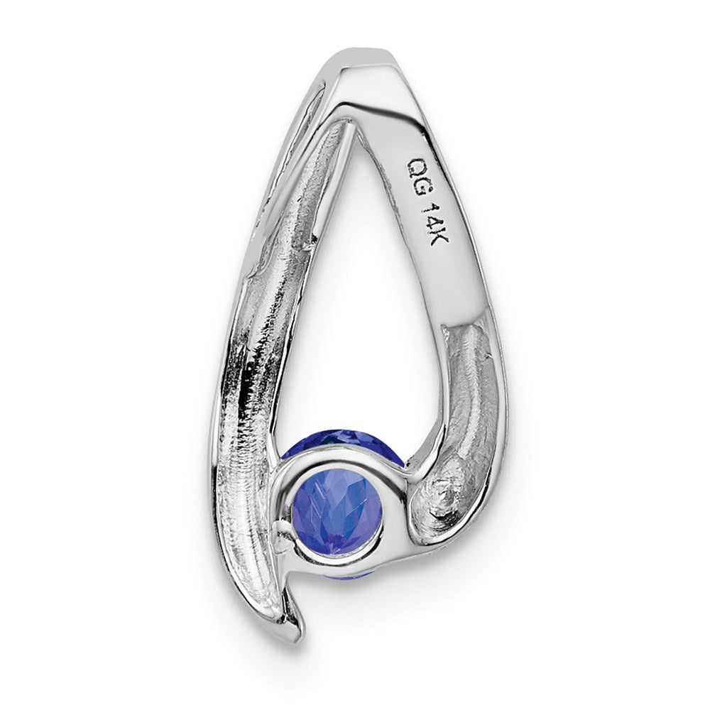 14k White Gold 4mm Tanzanite Pendant (0.93 grams)