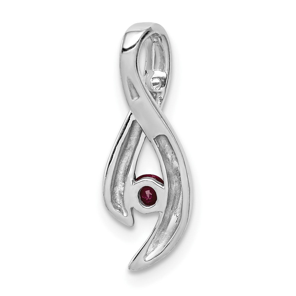 14k White Gold 3mm Ruby Pendant (1 grams)