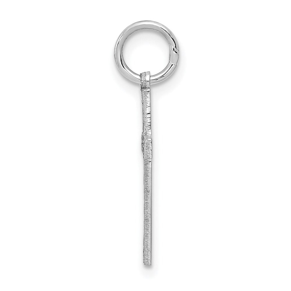 14k White Gold 11 mm Laser Designed Cross Charm (0.51 grams)
