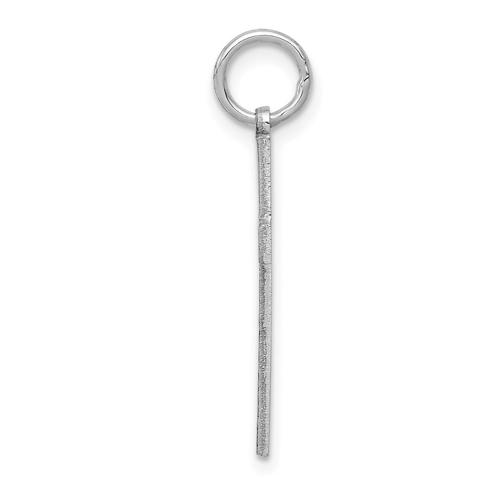 14k White Gold 13 mm Laser Designed Cross Pendant (0.7 grams)