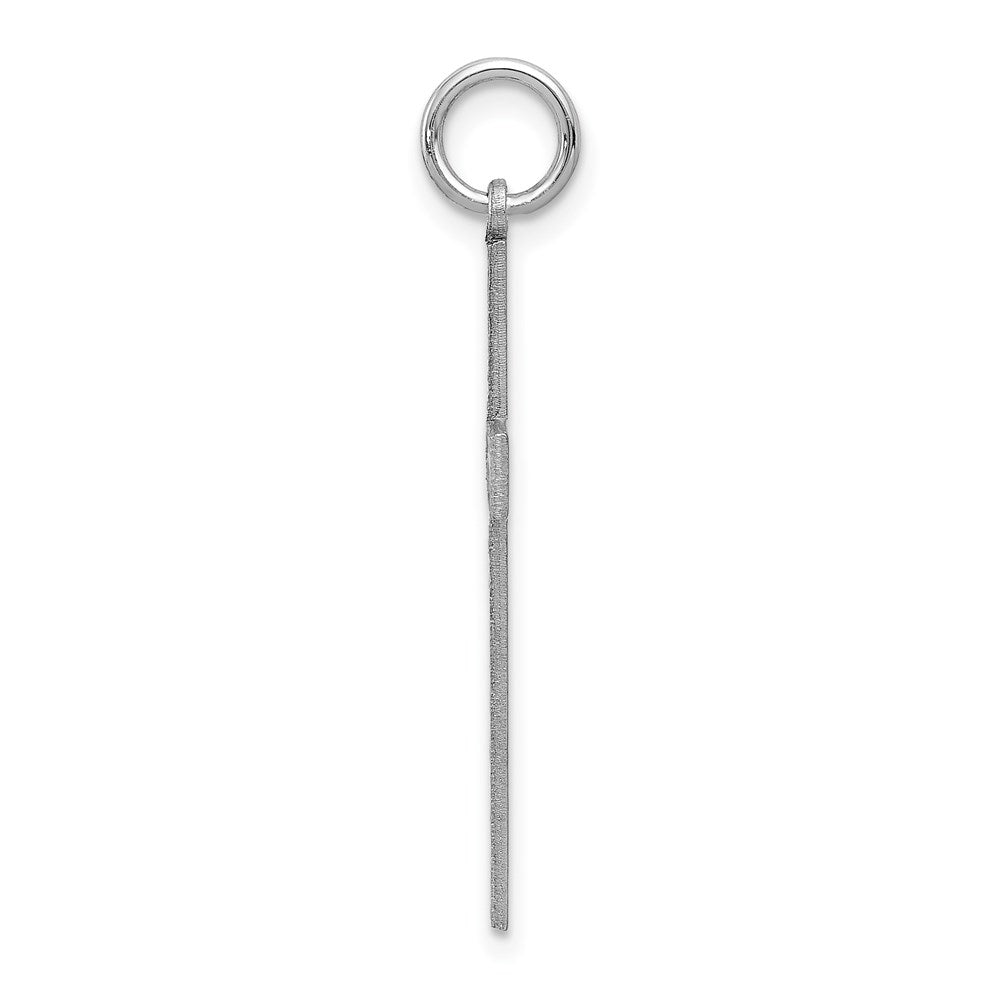 14k White Gold 17 mm Laser Designed Cross Pendant (1.14 grams)
