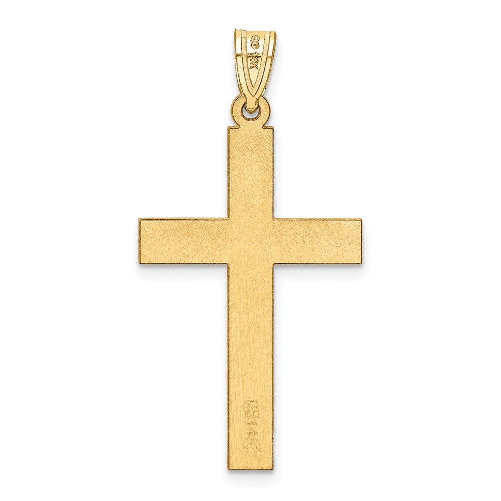 14k Yellow Gold 19 mm Sandblasted Cross Pendant (1.21 grams)