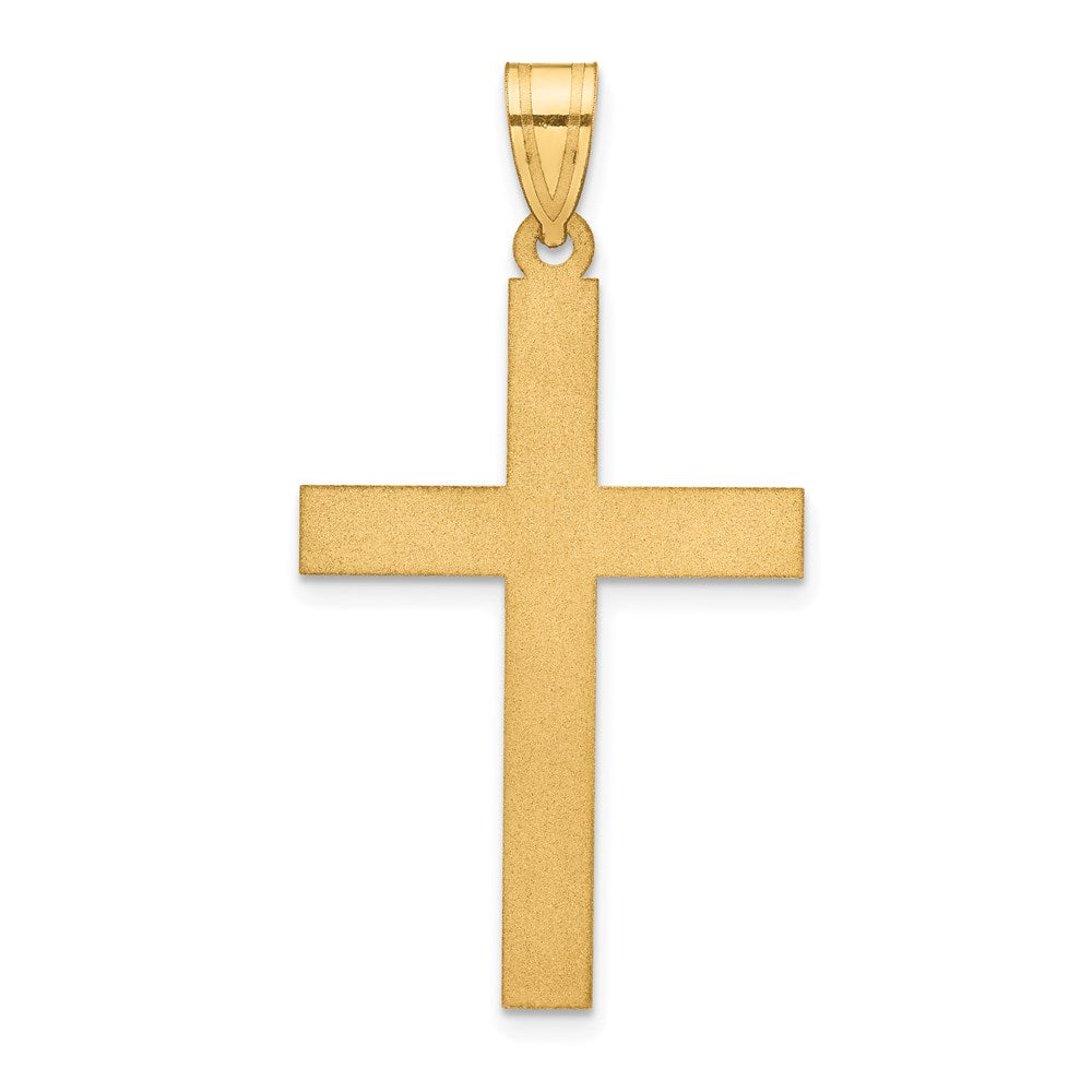 14k Yellow Gold 21 mm Sandblasted Cross Pendant (1.63 grams)
