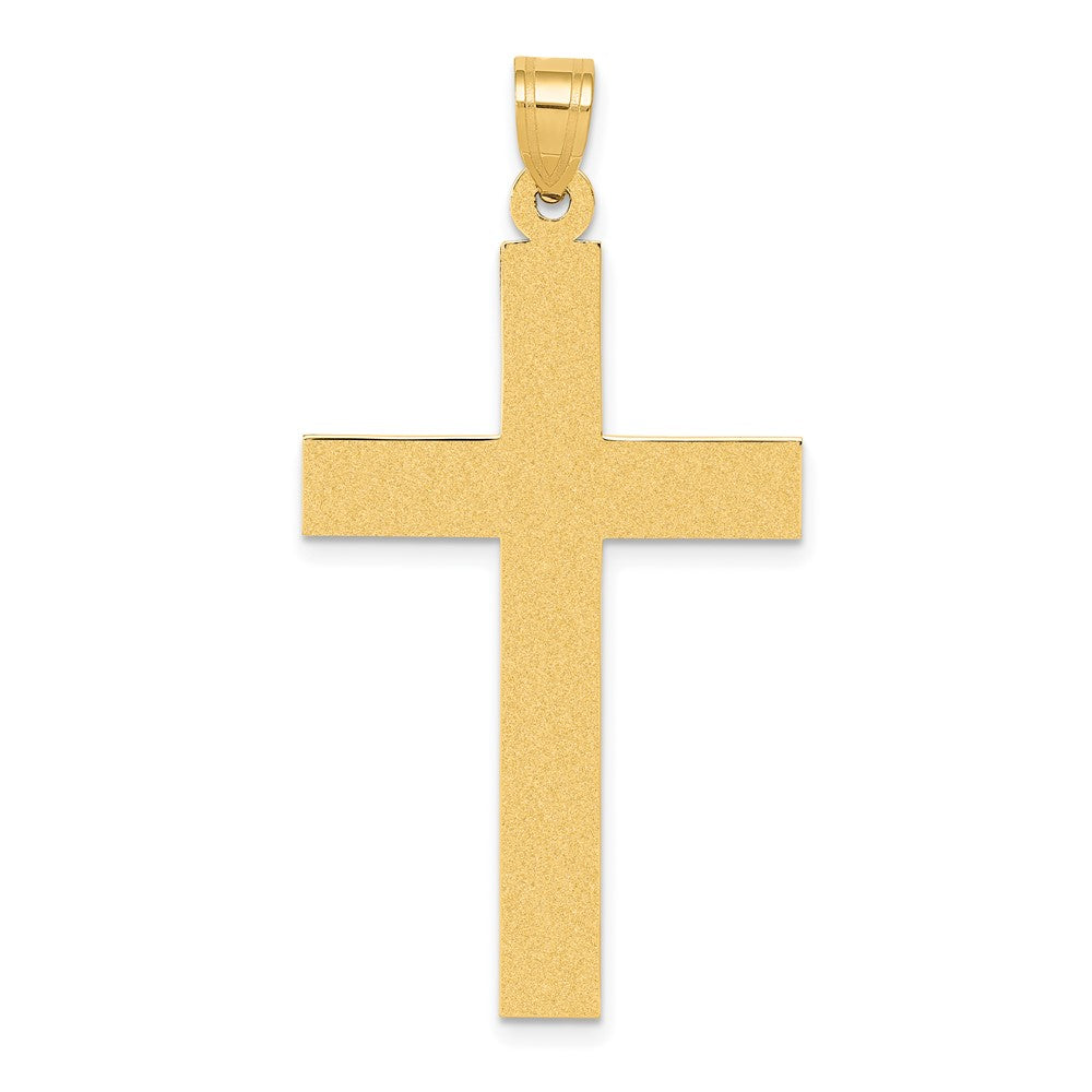 14k Yellow Gold 23 mm Sandblasted Cross Pendant (2.22 grams)