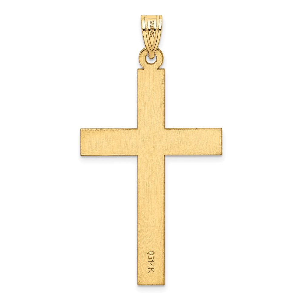 14k Yellow Gold 25 mm Sandblasted Cross Pendant (2.51 grams)