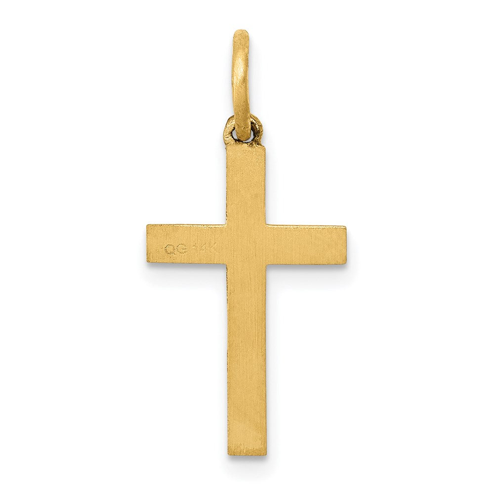 14k Yellow Gold 11 mm Laser Cut Ichthus Cross Charm (0.52 grams)