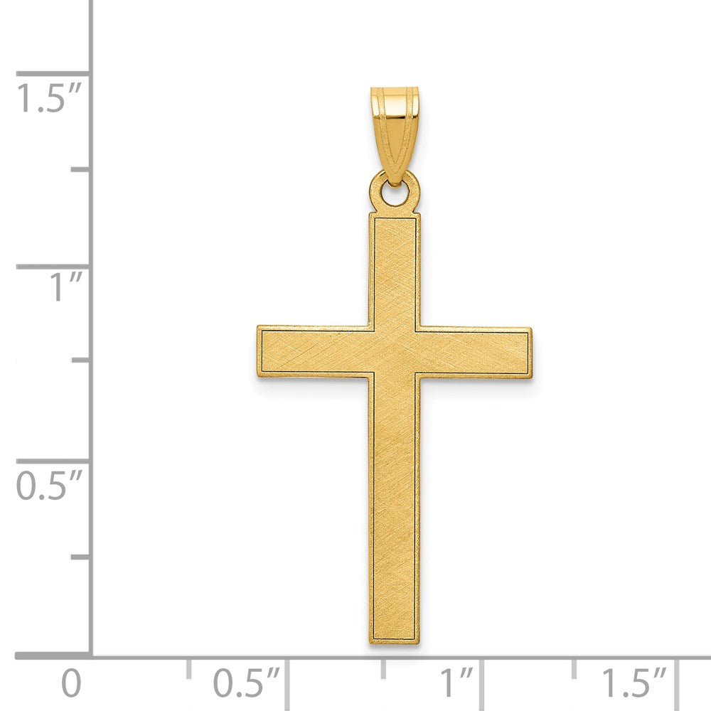 14k Yellow Gold 18 mm Florentine Satin Cross Pendant (1.33 grams)