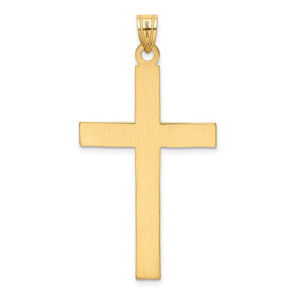14k Yellow Gold 25 mm Florentine Satin Cross Pendant (2.41 grams)