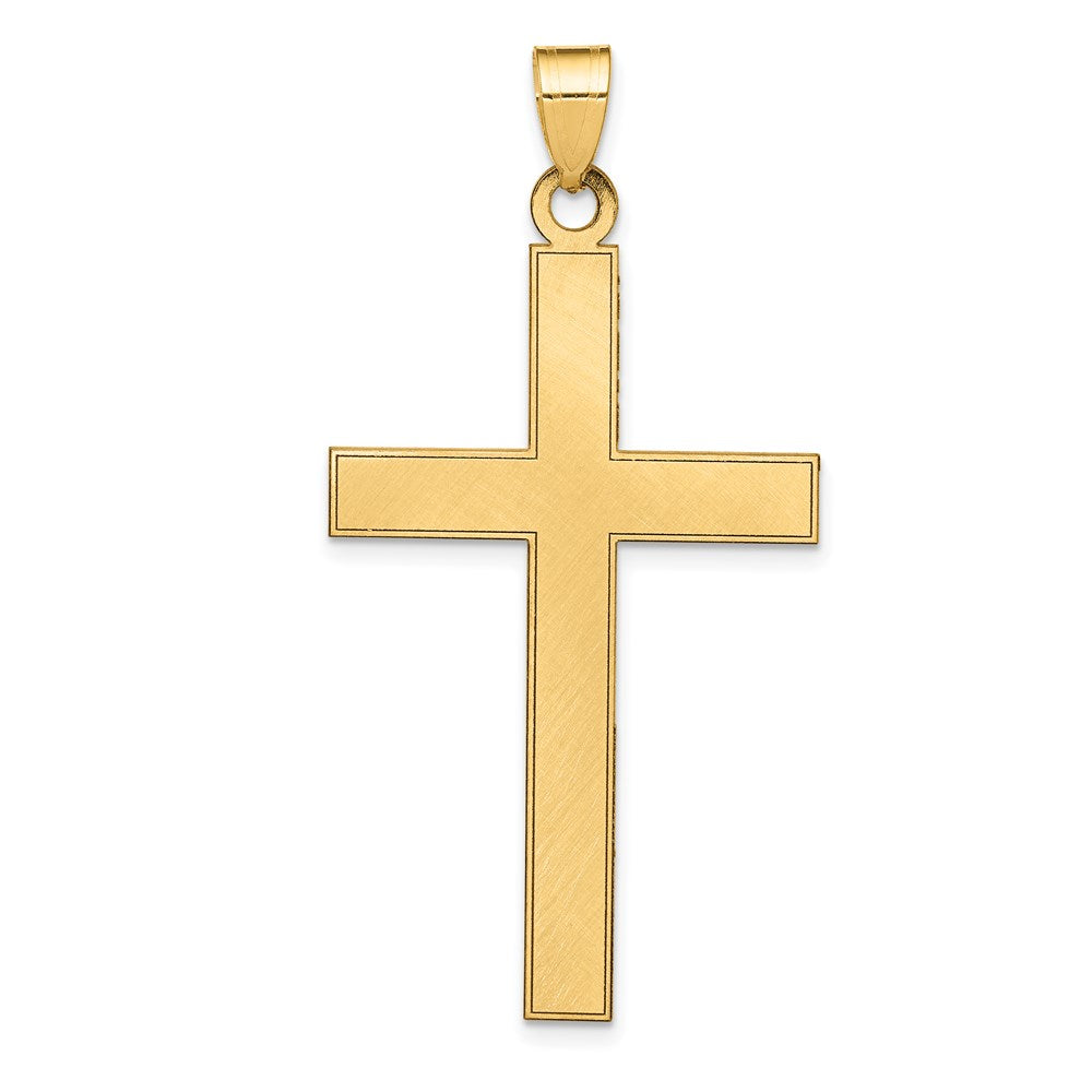 14k Yellow Gold 25 mm Florentine Satin Cross Pendant (2.41 grams)