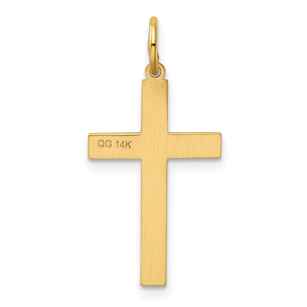 14k Yellow Gold 13 mm Laser Designed Cross Charm (0.71 grams)