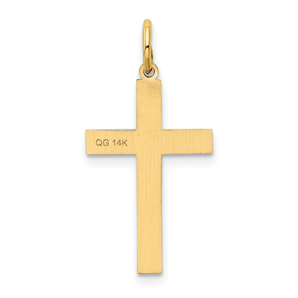 14k Yellow Gold 13 mm Laser Designed Cross Charm (0.7 grams)