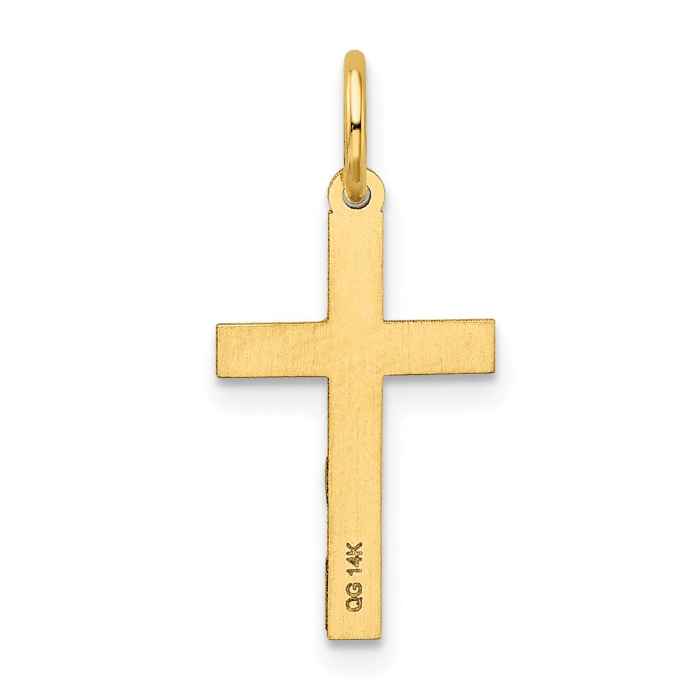 14k Yellow Gold 10 mm Laser Designed Cross Charm (0.48 grams)