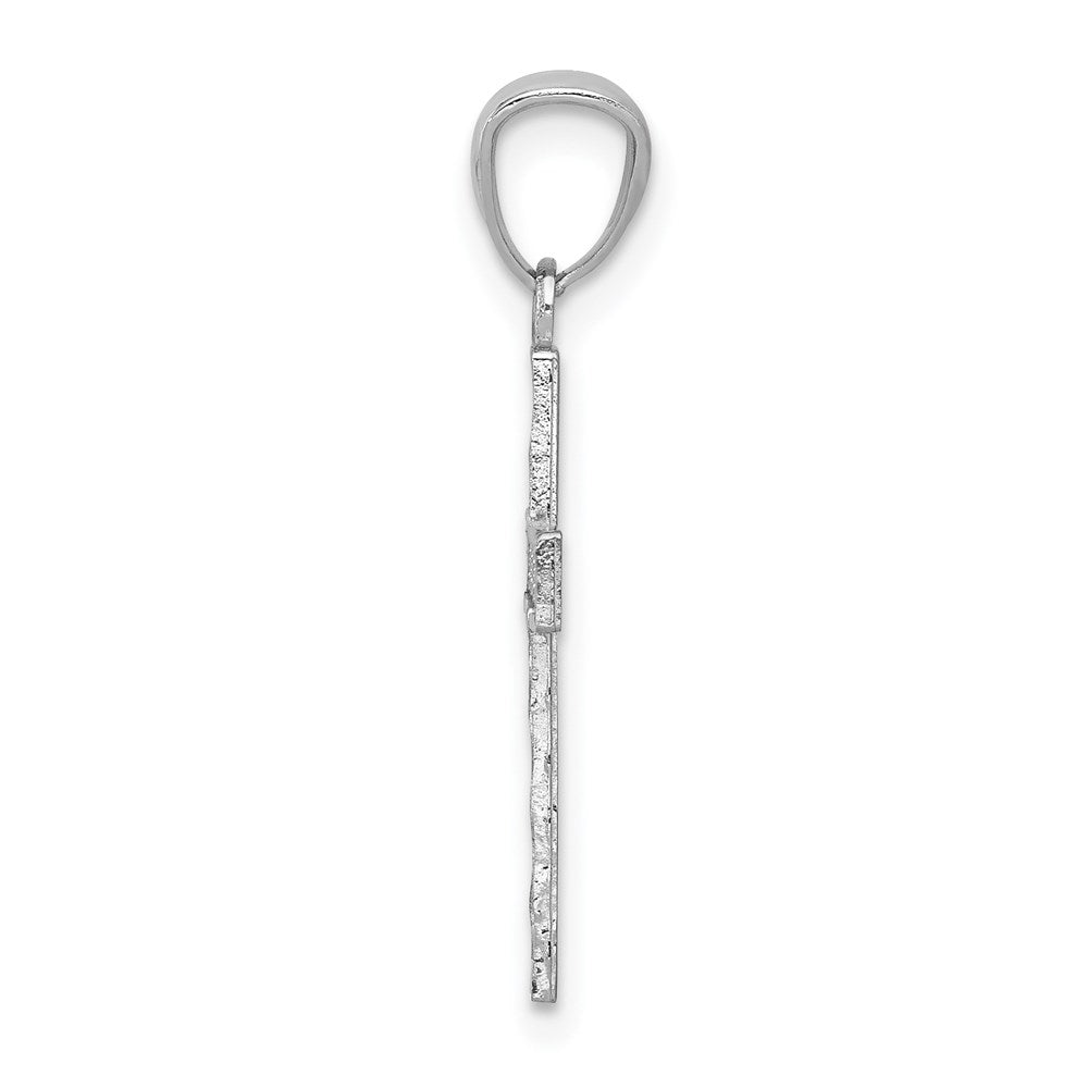 14k White Gold 12 mm Cross Pendant (0.38 grams)