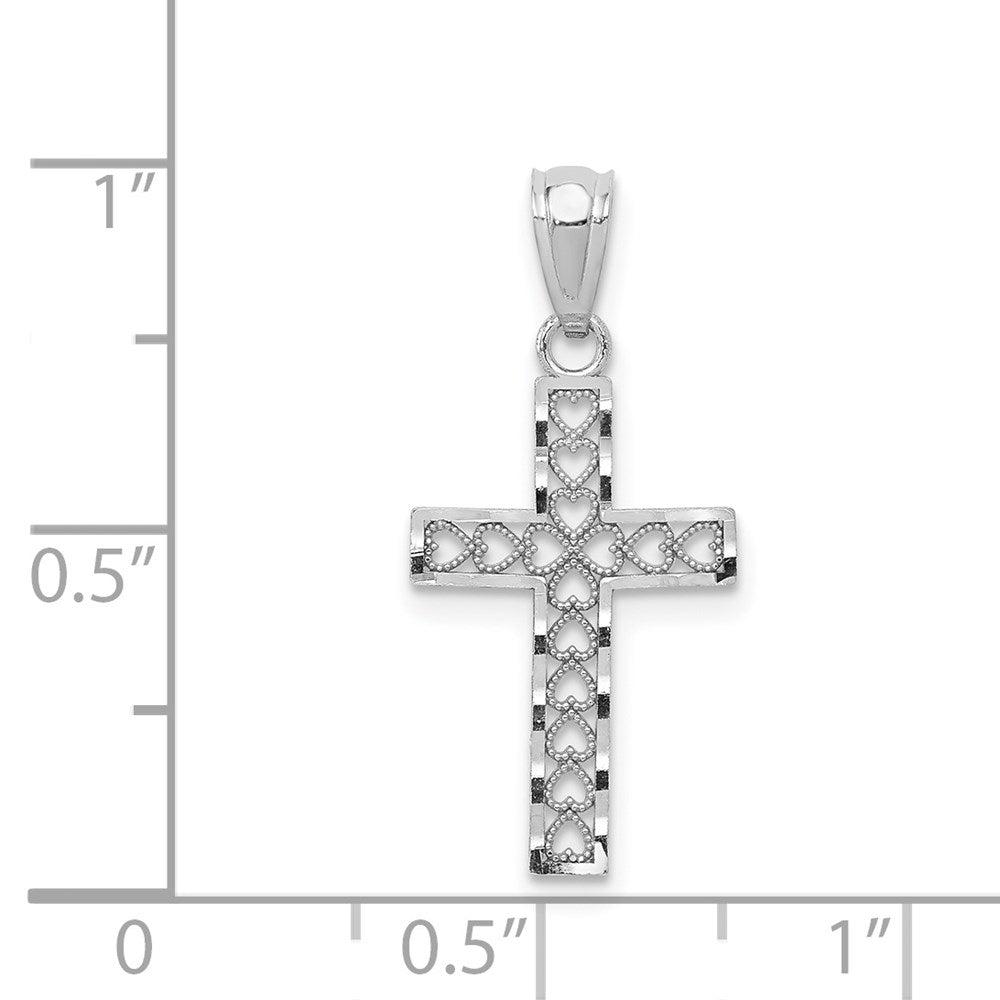 14k White Gold 12 mm Cross Pendant (0.38 grams)