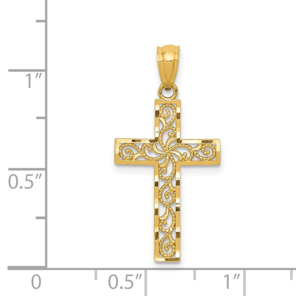 14k Yellow Gold 13 mm Cross Pendant (0.53 grams)