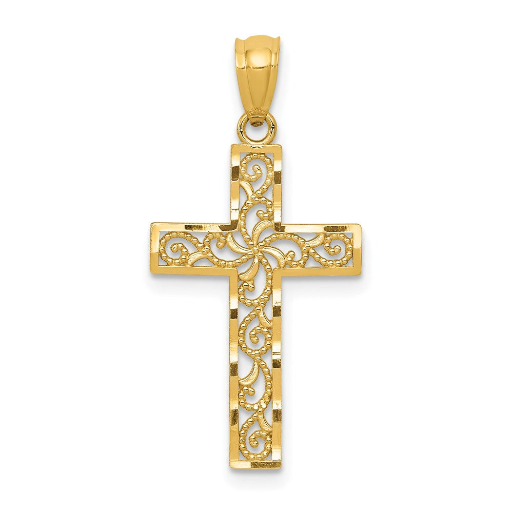 14k Yellow Gold 13 mm Cross Pendant (0.53 grams)