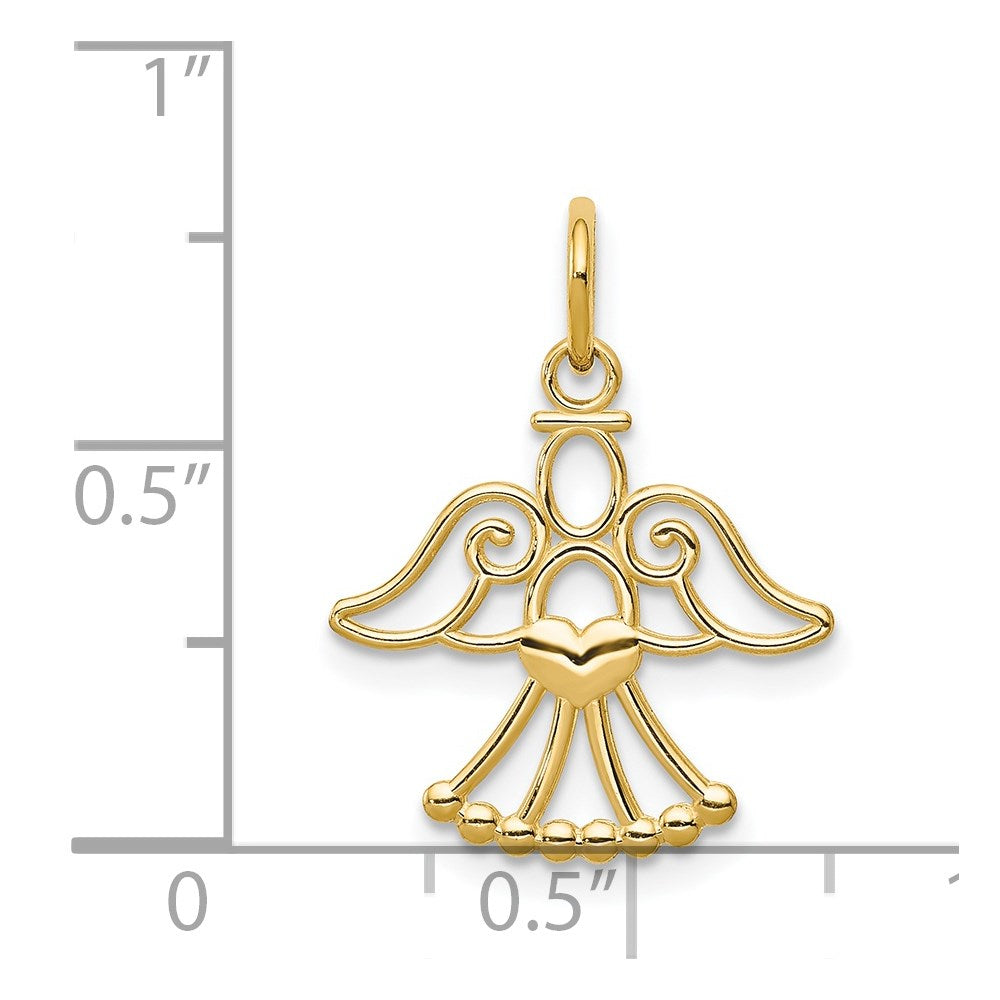 14k Yellow Gold 17 mm Angel Charm (0.38 grams)