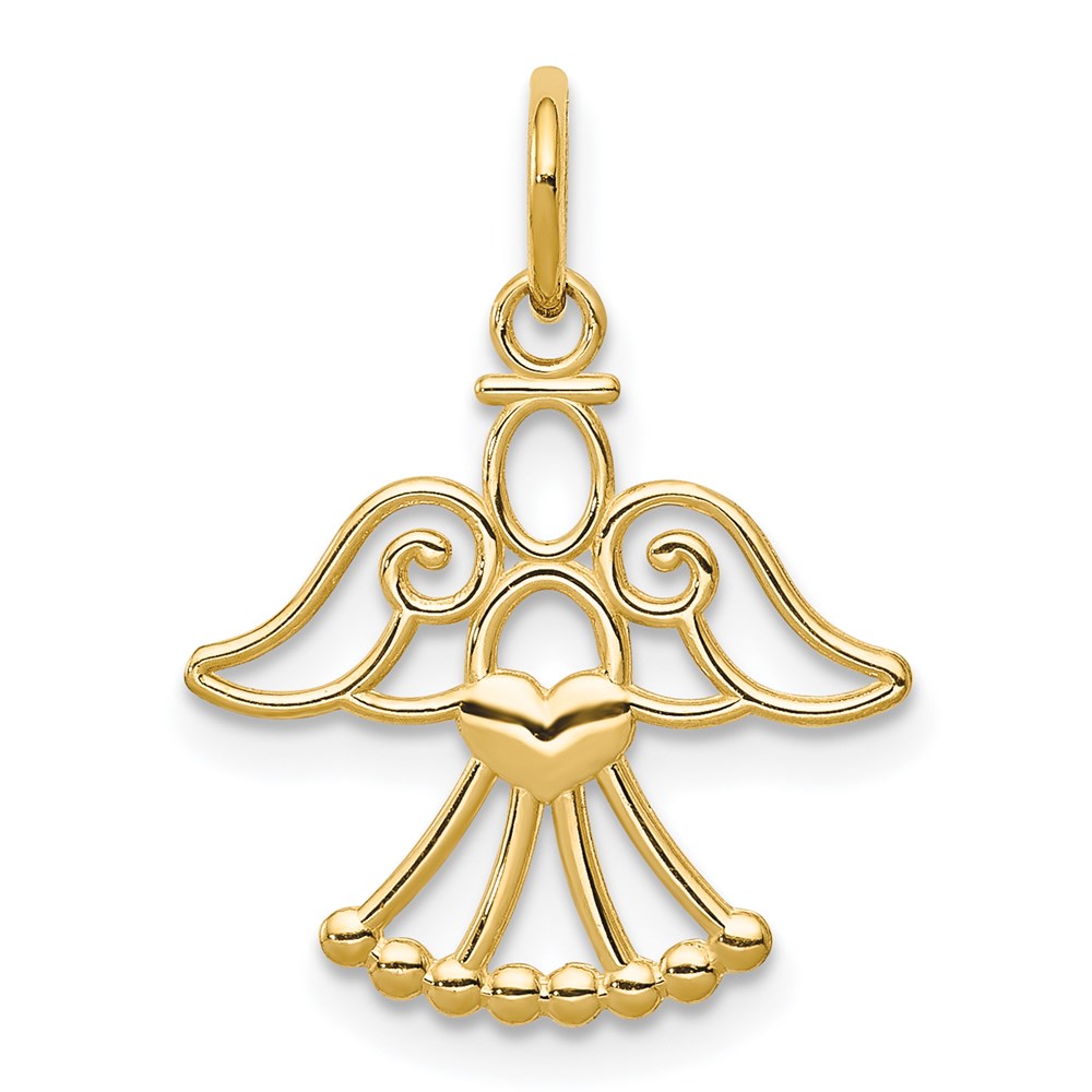 14k Yellow Gold 17 mm Angel Charm (0.38 grams)
