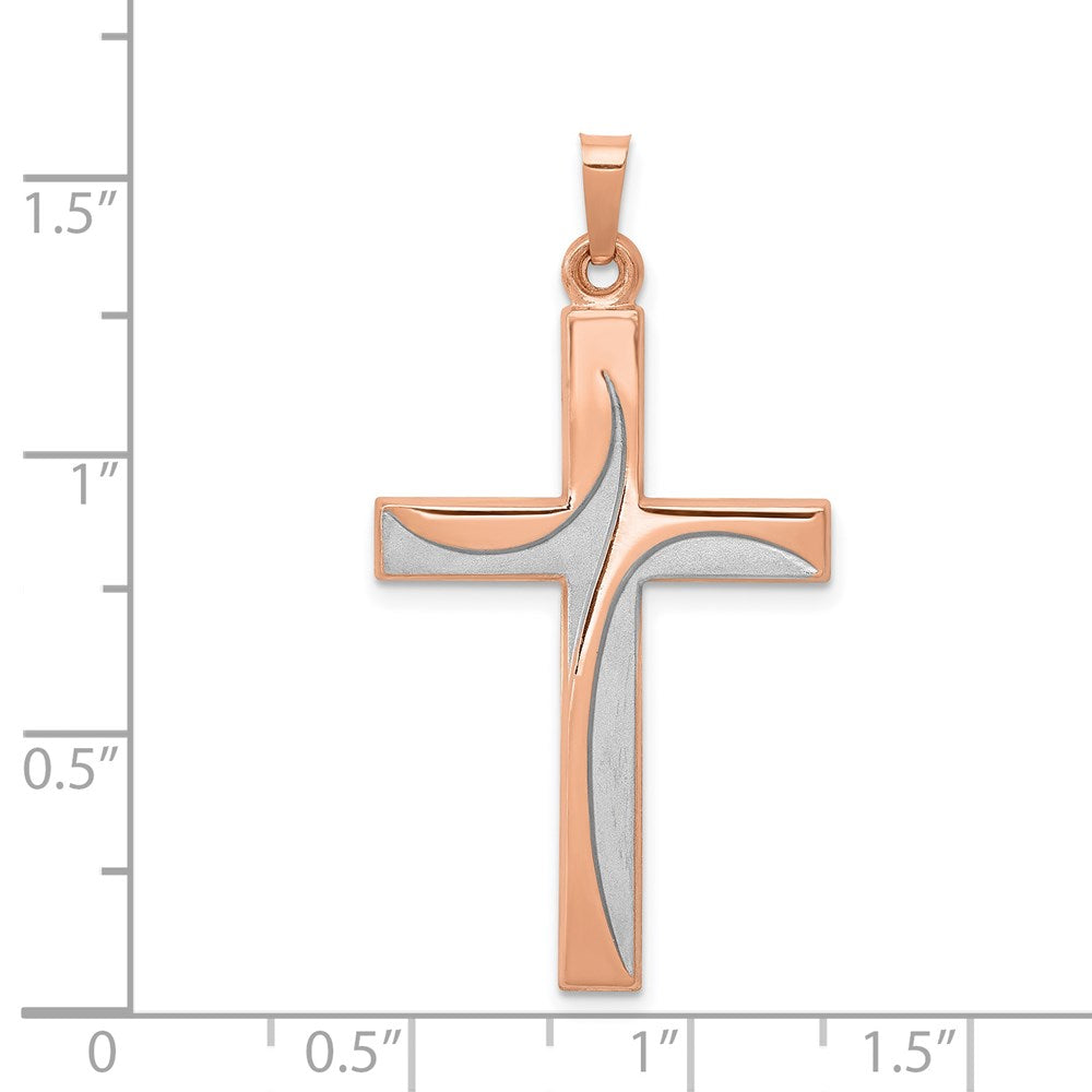 14k Rose Gold 20.5 mm Cross Pendant (0.96 grams)