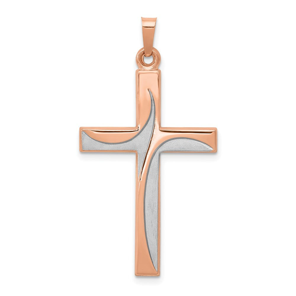 14k Rose Gold 20.5 mm Cross Pendant (0.96 grams)