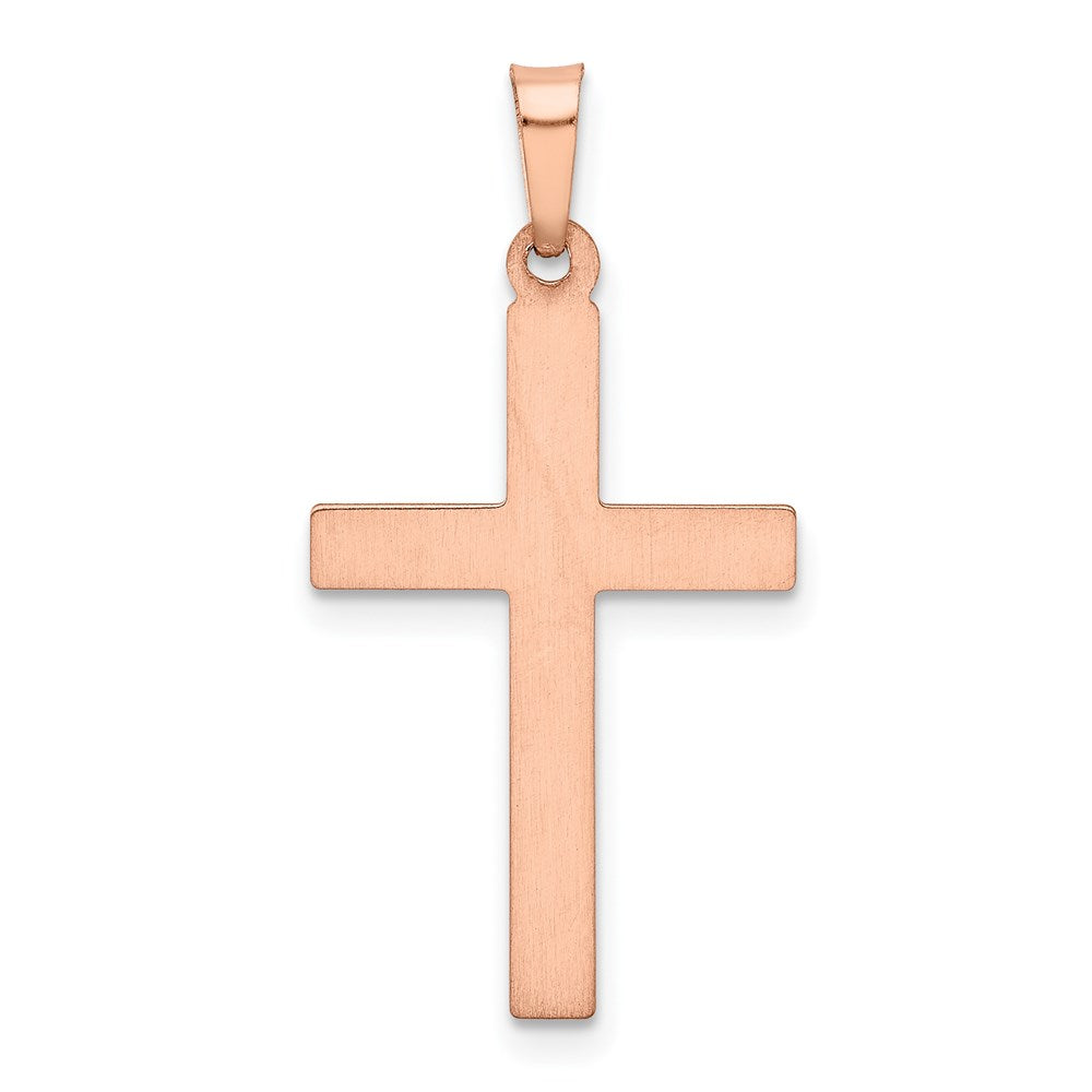 14k Rose Gold 16.4 mm Hollow Cross Pendant (0.57 grams)