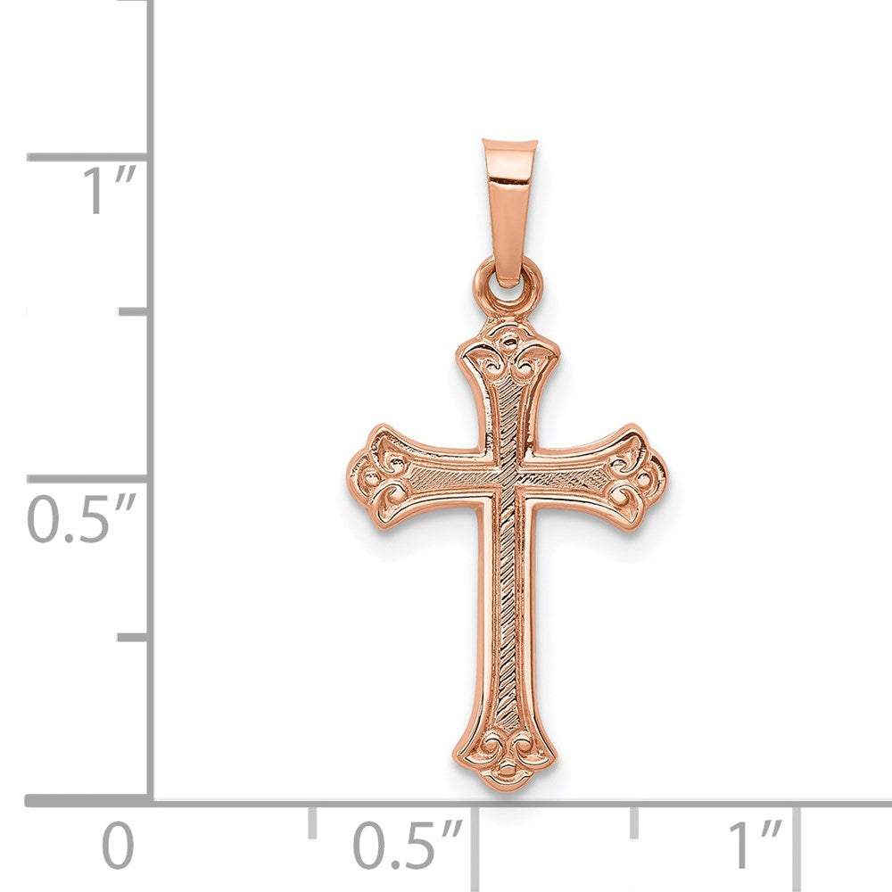 14k Rose Gold 14 mm Cross Pendant (0.88 grams)