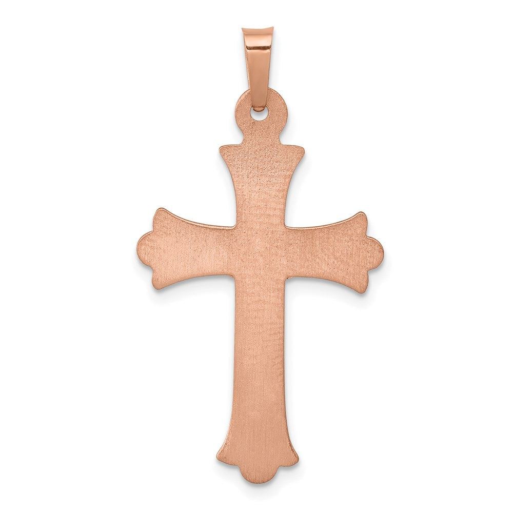 14k Two-tone 18 mm Hollow Crucifix Pendant (1.04 grams)