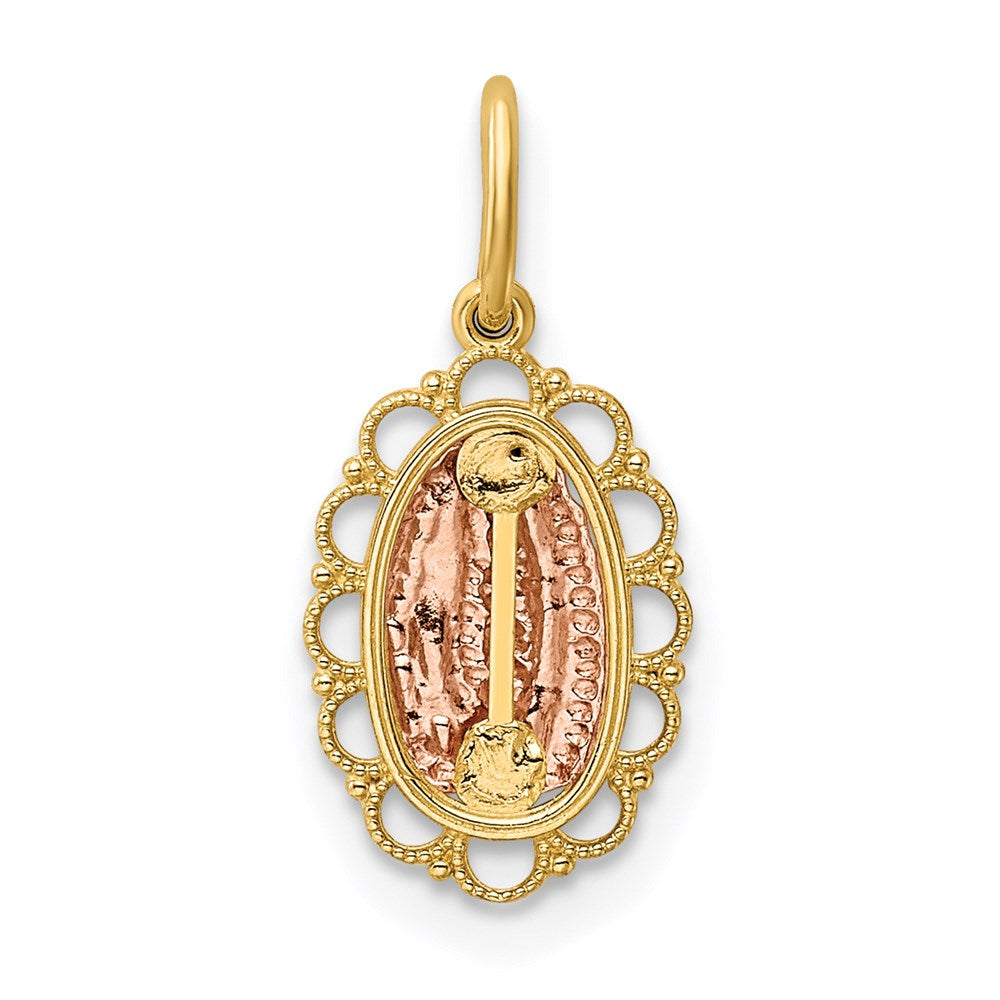 14k Two-tone 8.8 mm Guadalupe Pendant (0.52 grams)
