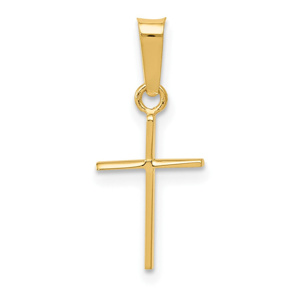 14k Yellow Gold 8.2 mm Polished Cross Pendant (0.45 grams)