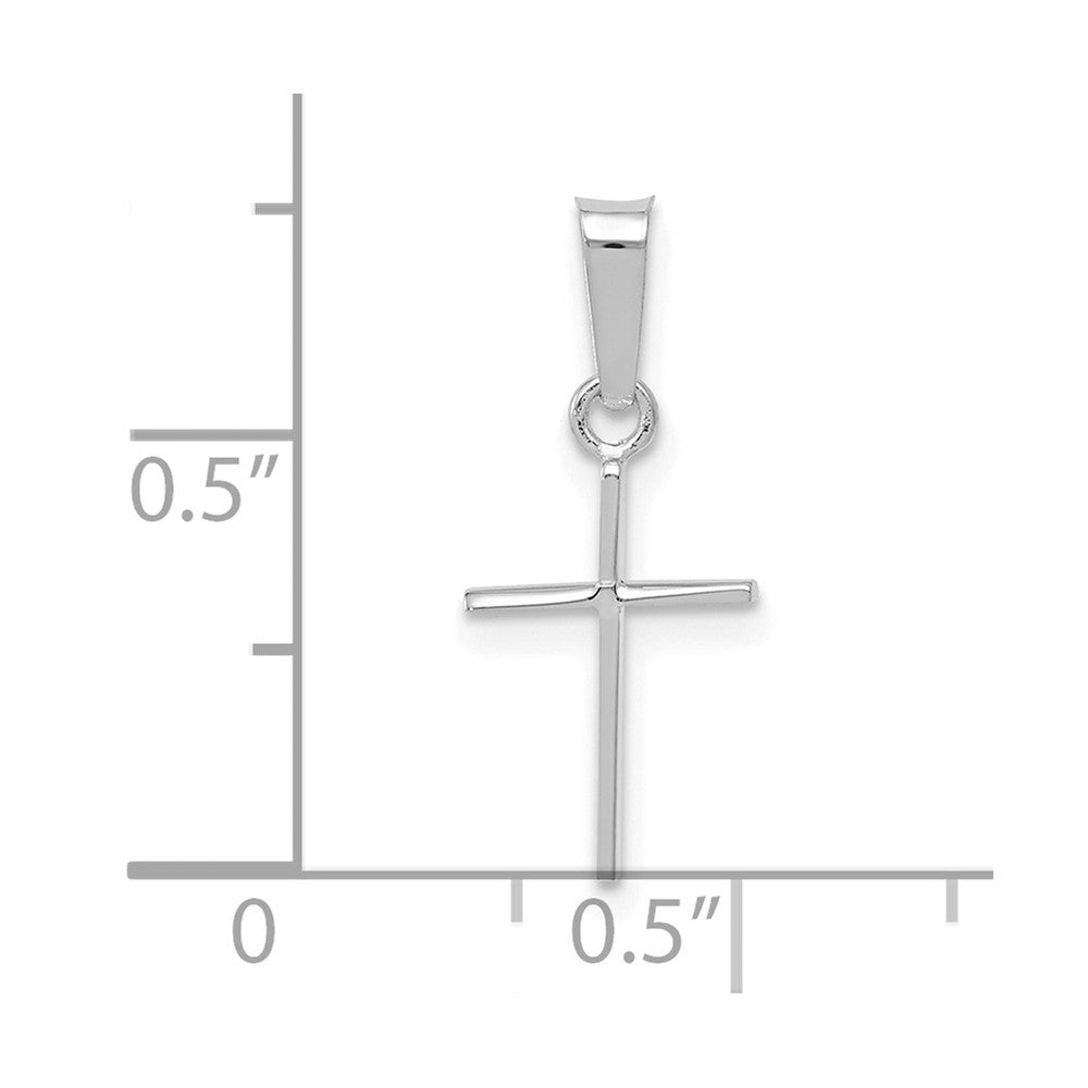 14k White Gold 8.2 mm Polished Cross Solid Pendant (0.45 grams)