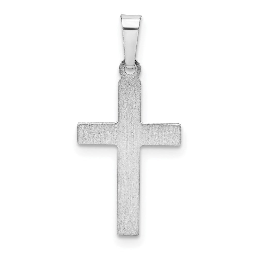 14k White Gold 15 mm Polished Latin Cross Pendant (0.45 grams)