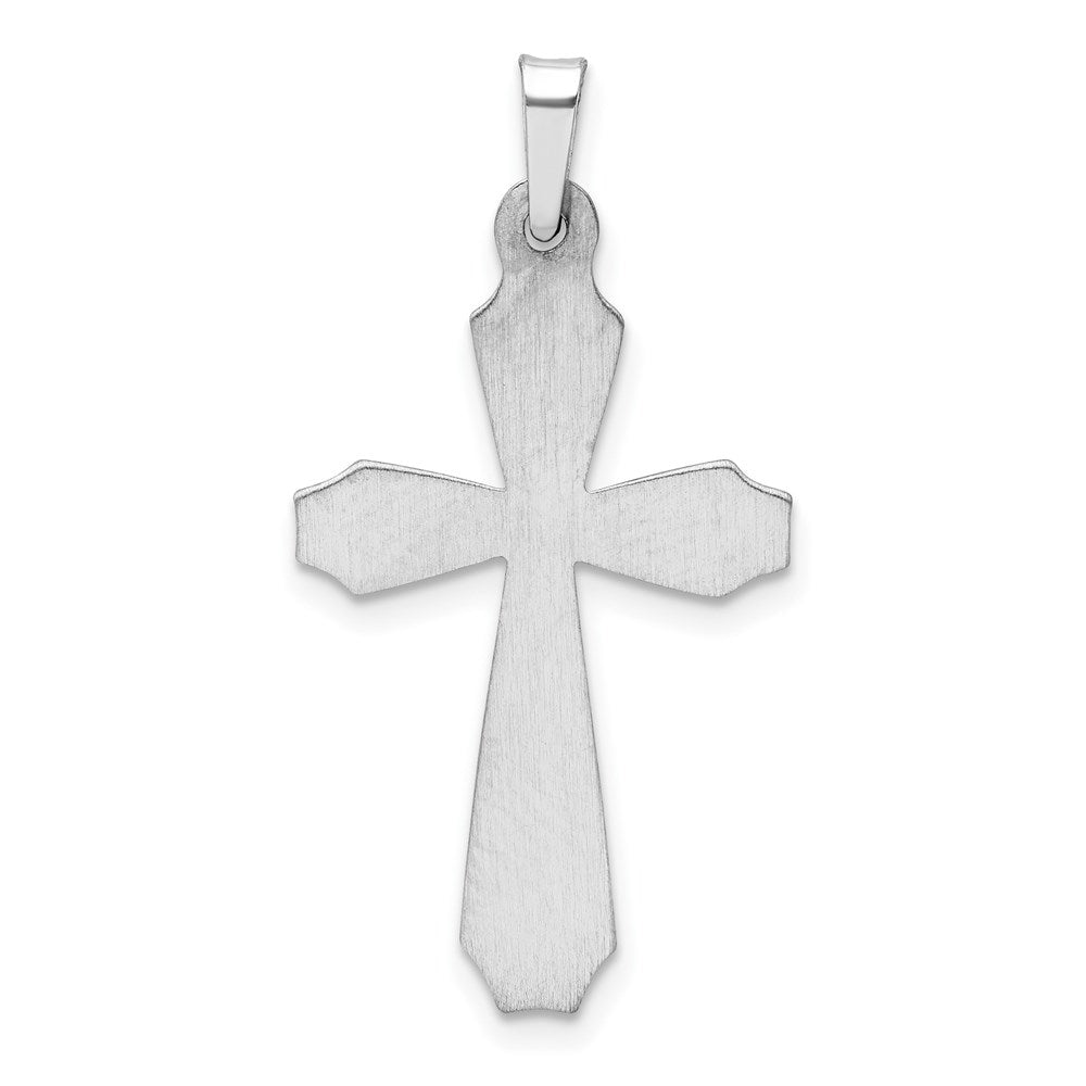 14k White Gold 17.5 mm Textured and Polished Passion Cross Pendant (0.98 grams)
