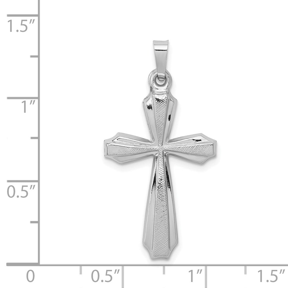 14k White Gold 17.5 mm Textured and Polished Passion Cross Pendant (0.98 grams)
