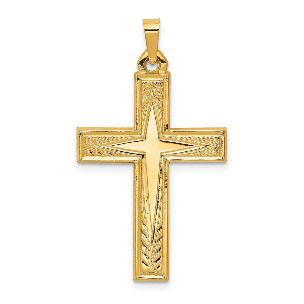 14k Yellow Gold 19.75 mm Polished Latin Cross Pendant