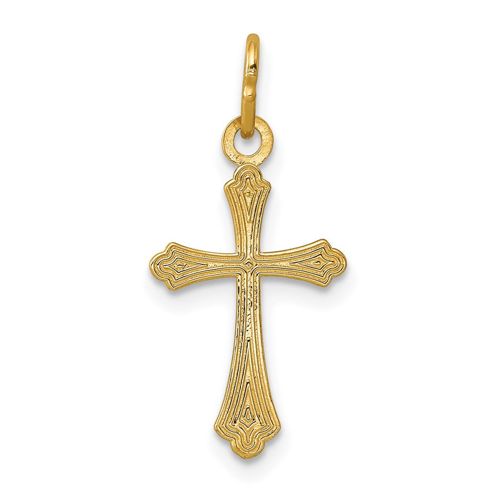 14k Yellow Gold 11.5 mm Gold Polished Small Cross Pendant (0.27 grams)
