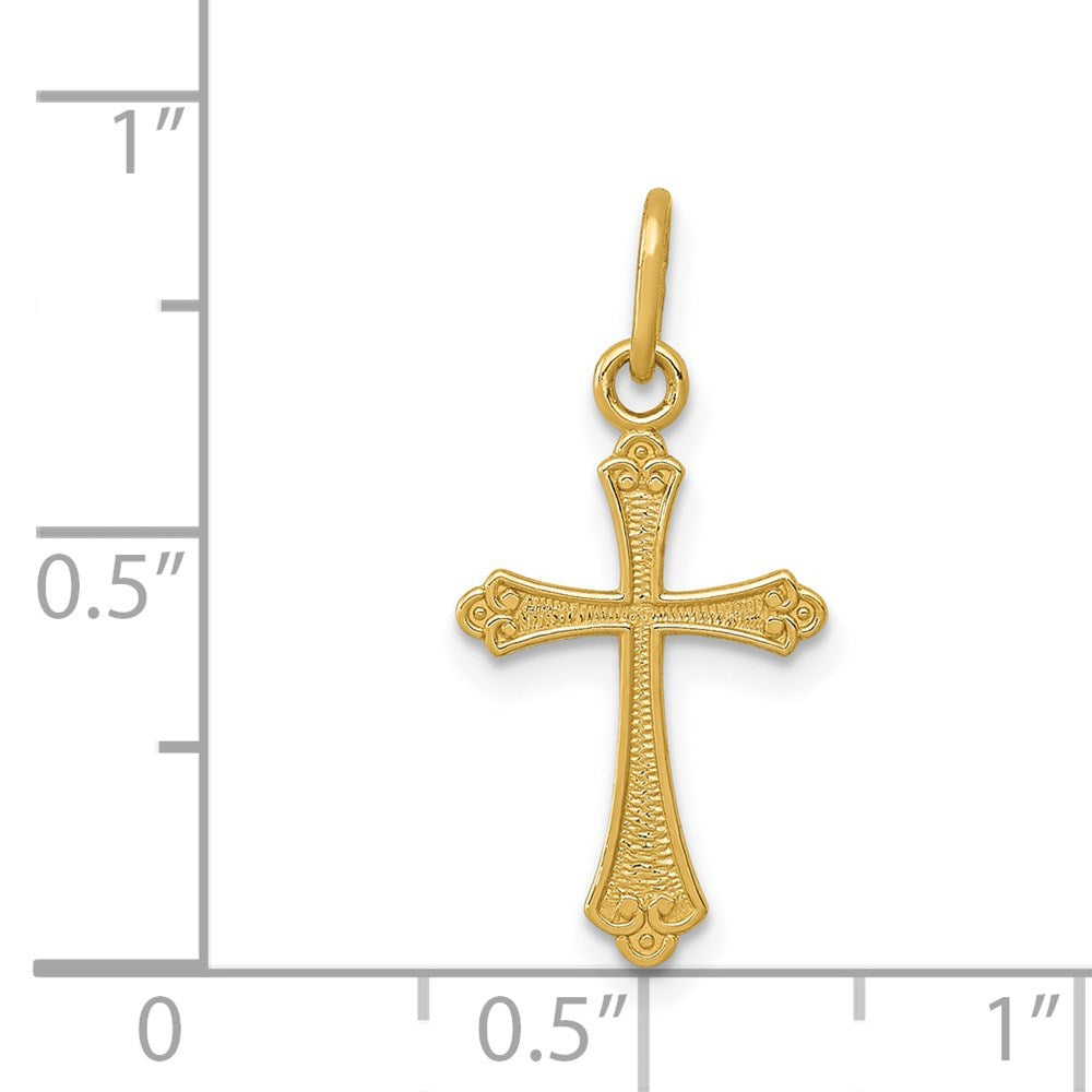 14k Yellow Gold 11.5 mm Gold Polished Small Cross Pendant (0.27 grams)