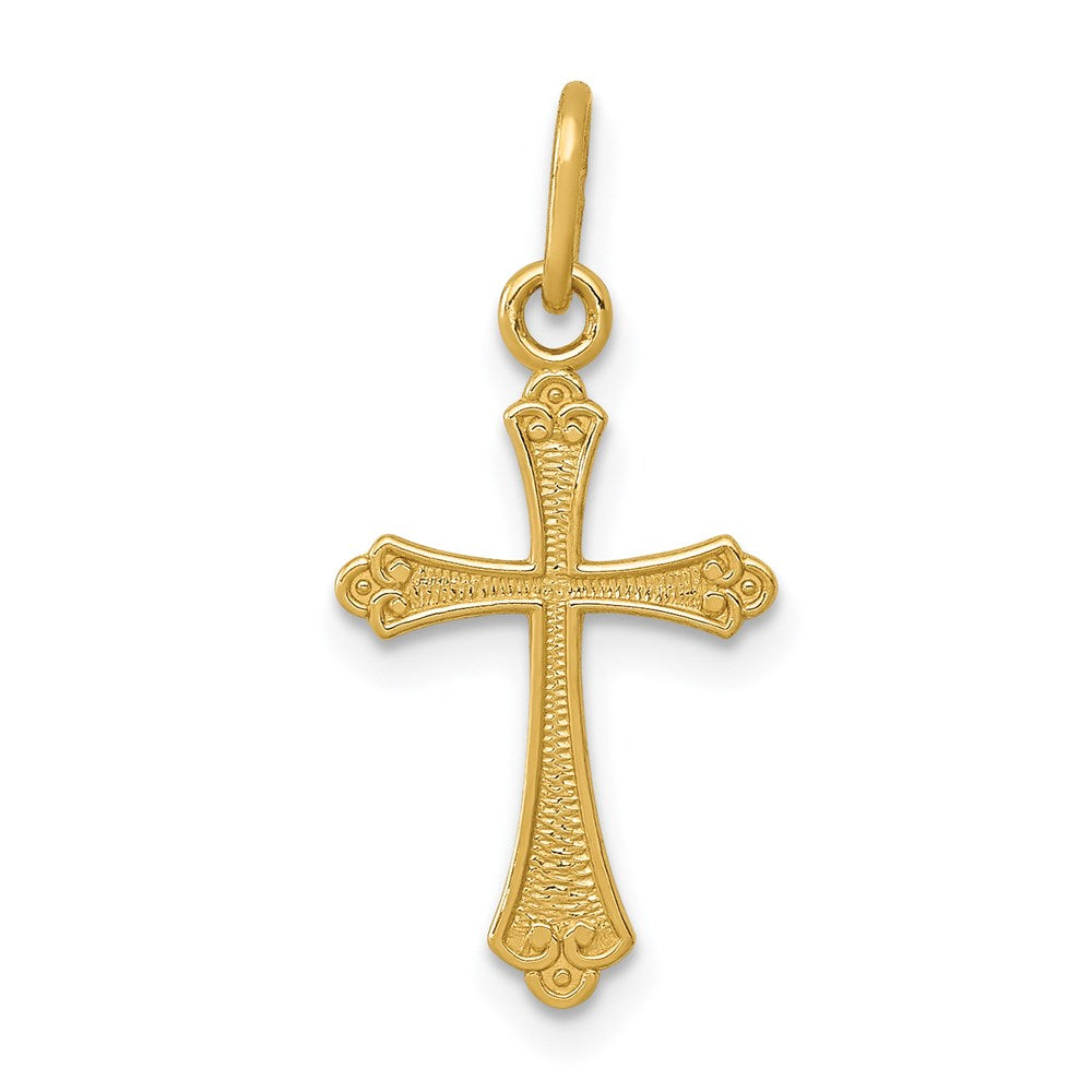 14k Yellow Gold 11.5 mm Gold Polished Small Cross Pendant (0.27 grams)